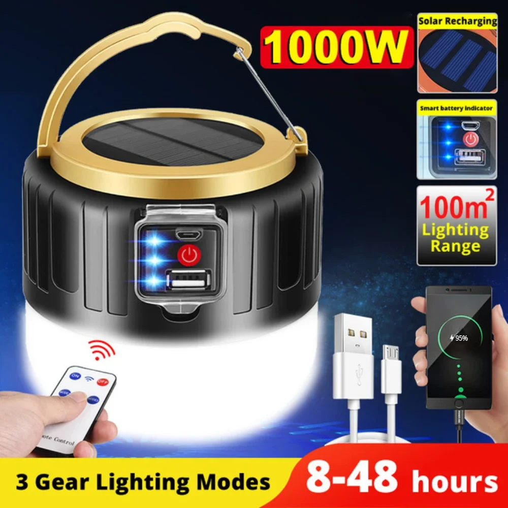 Renewable Energy Source - Solar LED-kampeerlamp Waterdichte oplaadbare tentlamp Draagbare