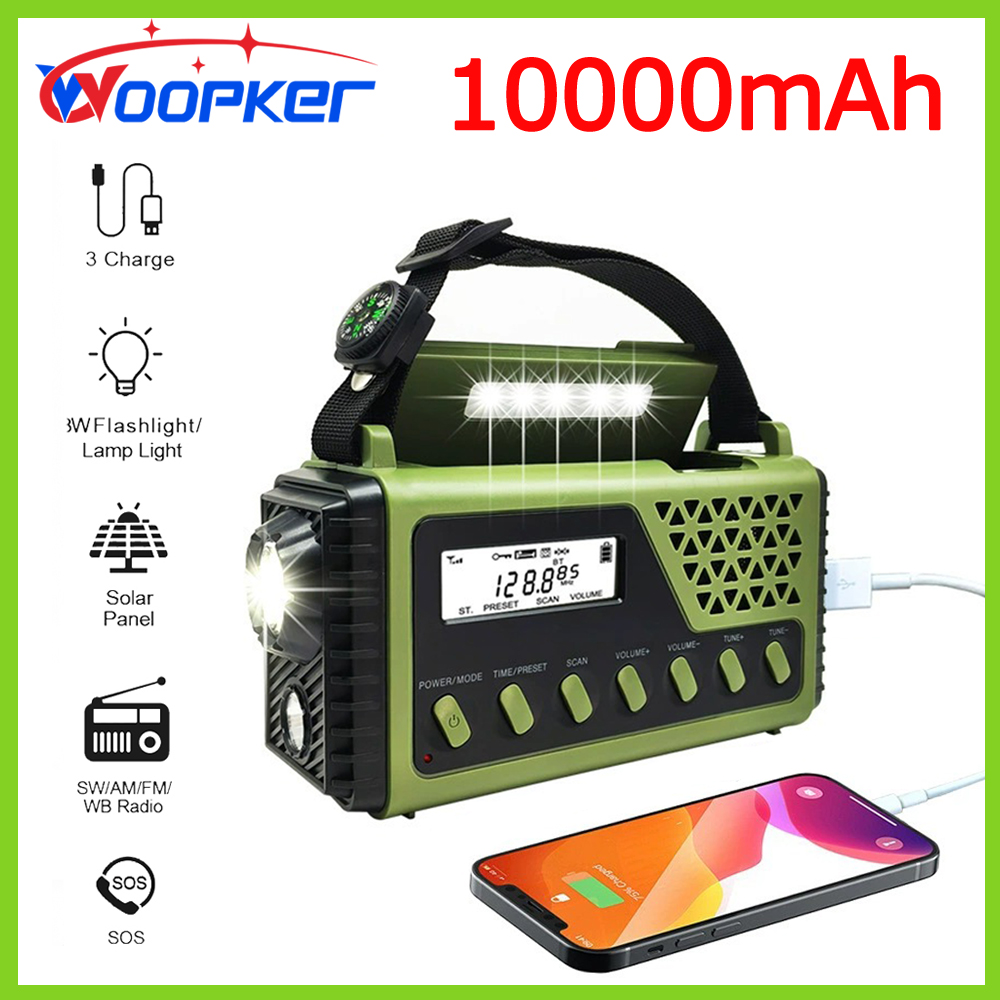 Renewable Energy Source - Woopker Radio SY-1199 10000mAh Multifunctionele FM-noodradio