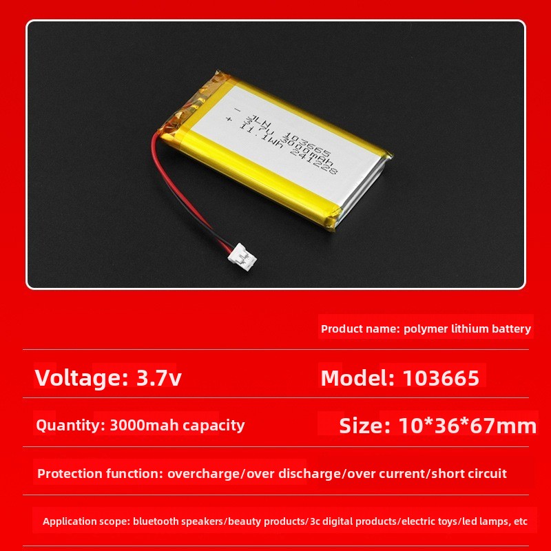 103665 3.7 V 3000 mAh Polymeer - Renewable Energy Source recensie en prijs